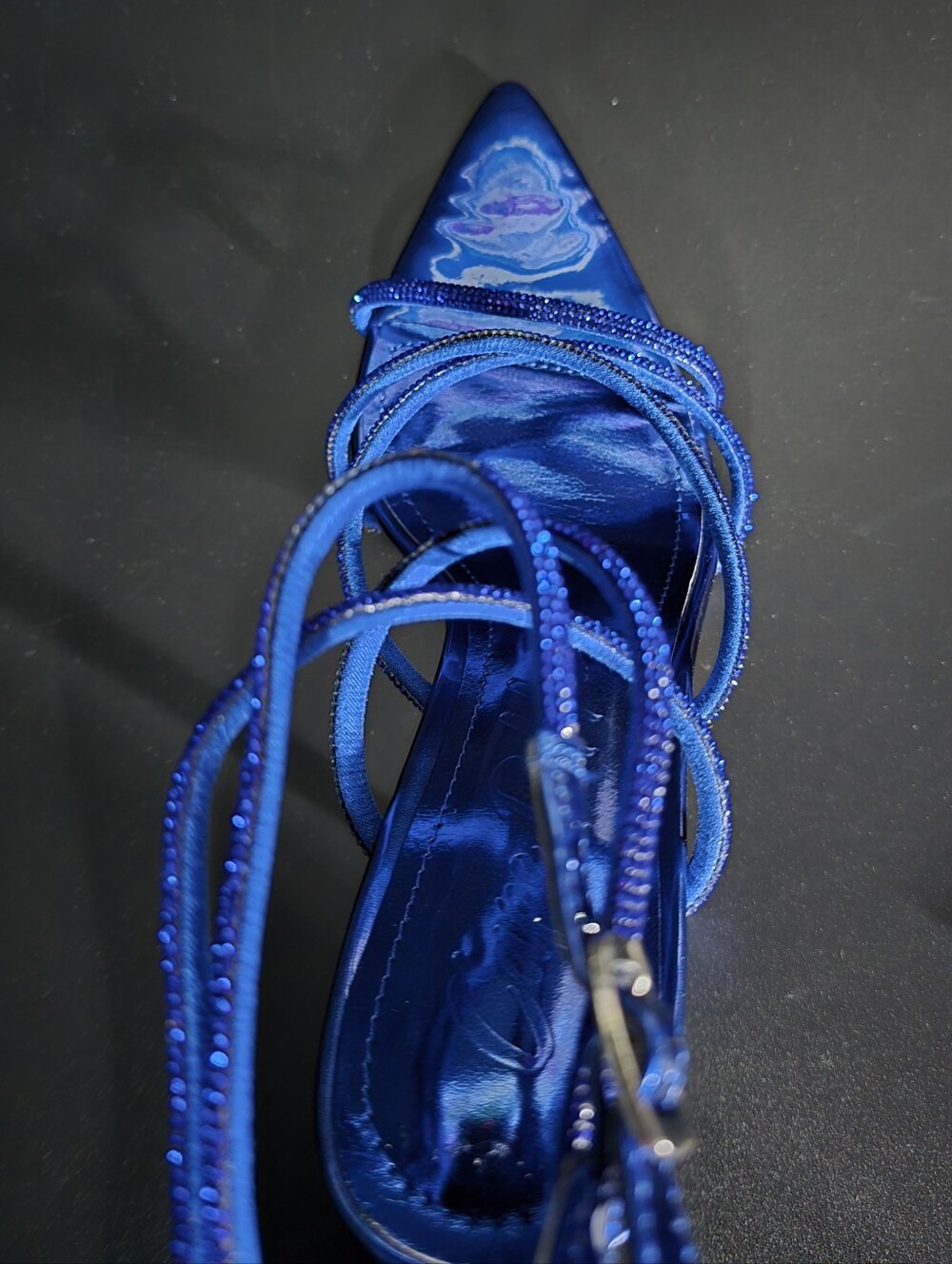 NETTLE - Electric Blue Rhinestone Heels by CAPE ROBBIN - Picture 13 of 15